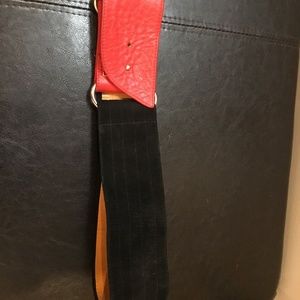 Vintage Suede Black and Red leather belt
